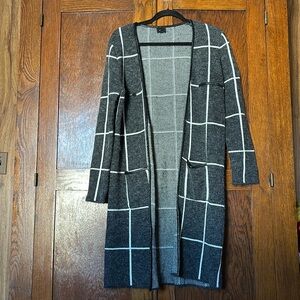 Long cardigan with open front